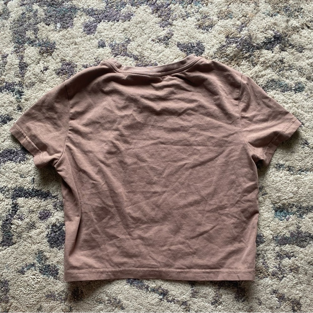 Shein Dazy-Less Cropped Tee in Light Brown